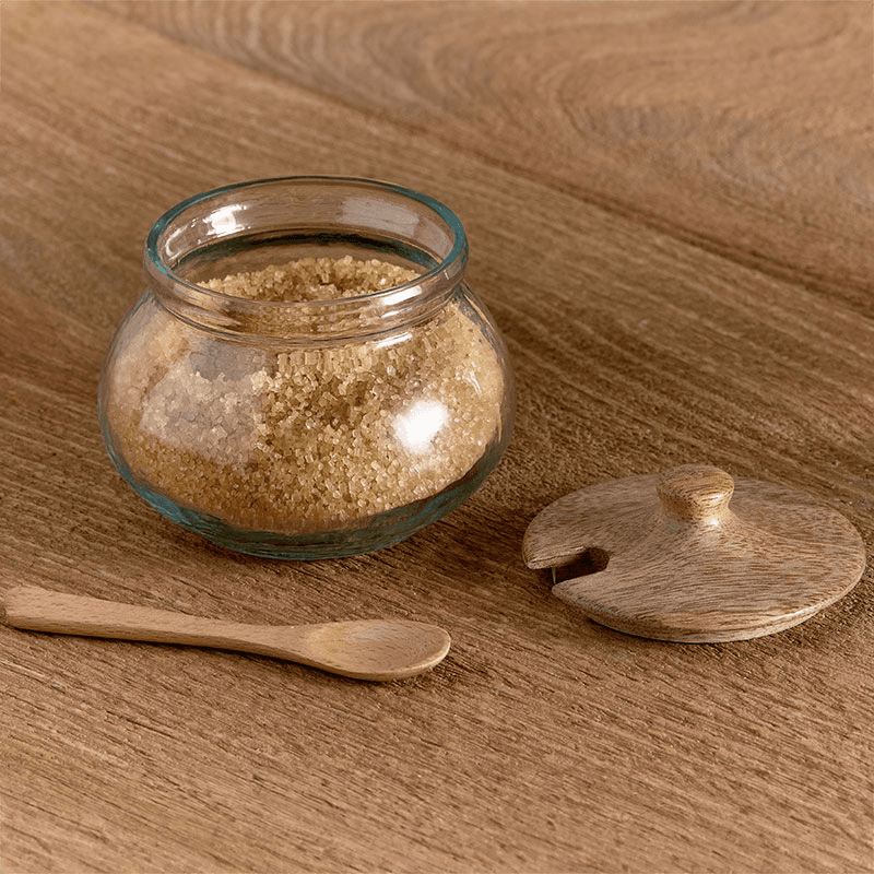 Kali Round Storage Jar, H7.5cm, Natural & Clear