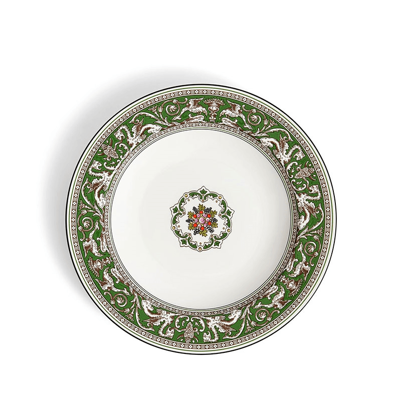 Florentine Rim Soup Bowl, D22.8cm, Verde