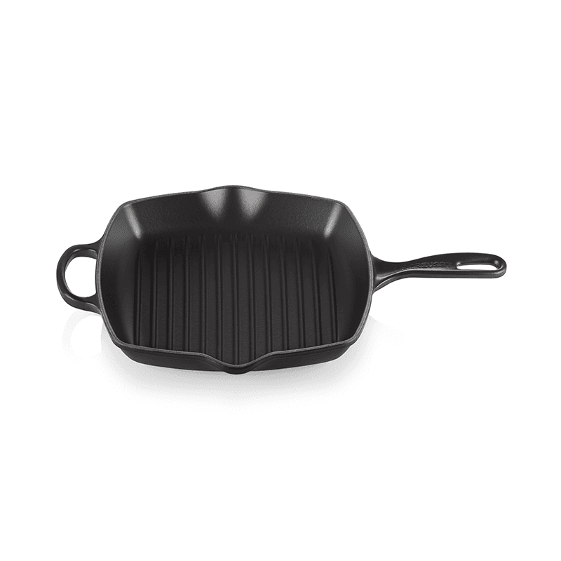 Signature Cast Iron Square grillit, 26cm, Satin Black
