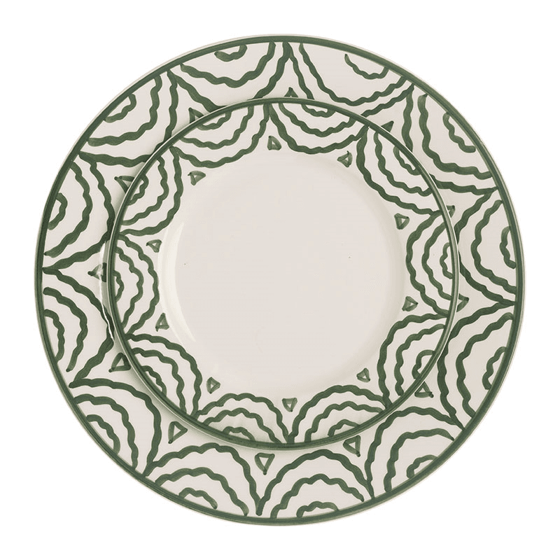 Tabla Set of 2 Side Plates, D20cm, Green