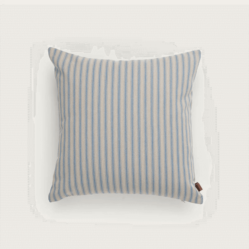 Fine Stripe Outdoor Cushion, 43 x 43cm, Blue