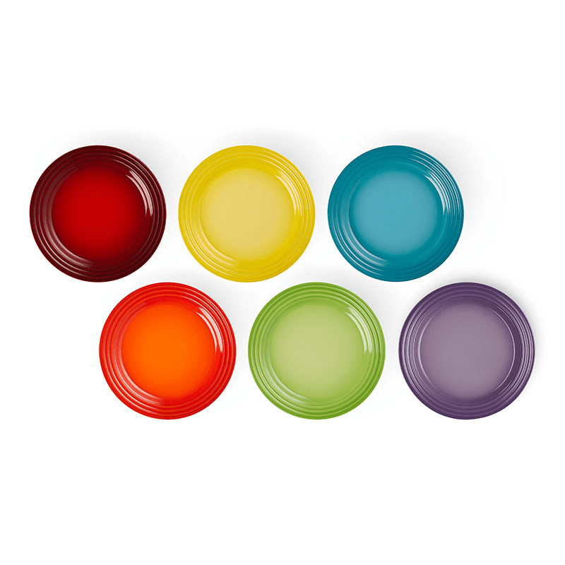 Set of 6 Vancouver Diner Plate, 27cm, Rainbow