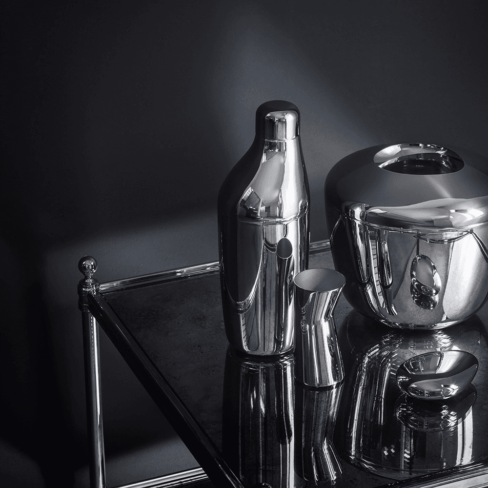 Sky Ice bucket with tongs, 1.5 x 17cm, Mirror Stainless Steel