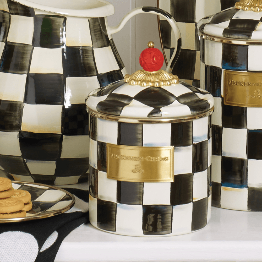 Courtly Check Small canister, 1L, enamel