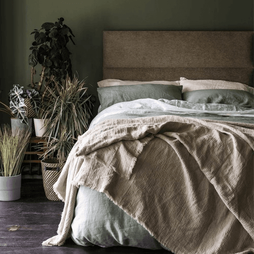 Image showing the Sage Green Linen Duvet Cover, King product.