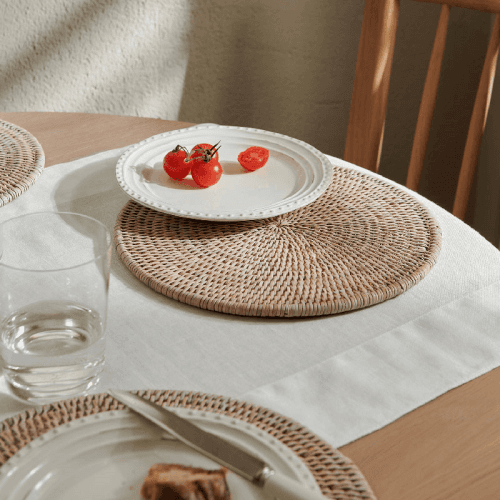 Image showing the Ashcroft Set of 6 round placemats, D29cm, Rattan product.