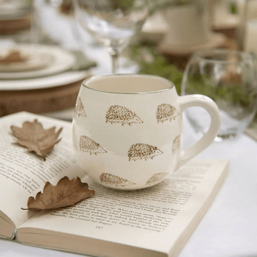 Image showing the Hedgehogs Stoneware Mug, 500ml, Cream product.