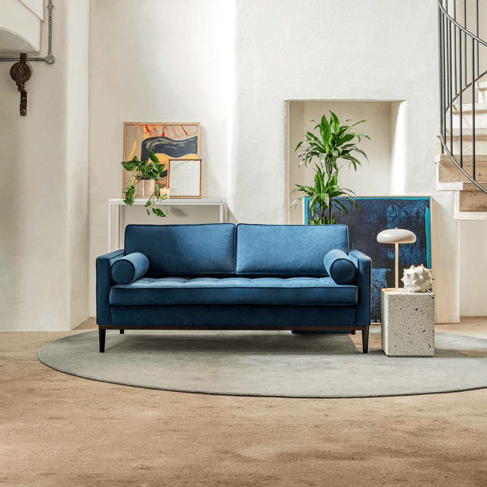 Model 02 2 Seater Velvet Sofa, Teal