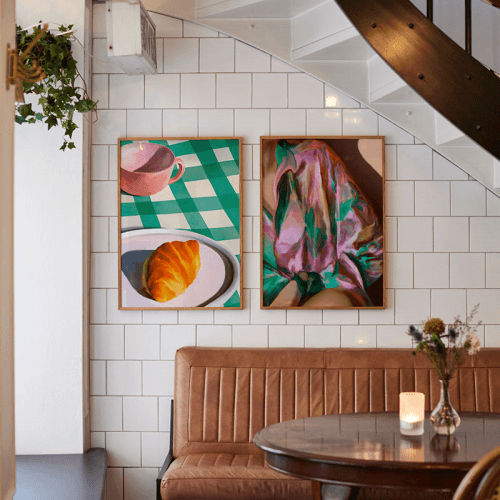 Image showing the French Sunday Framed Print, 50 x 70cm, Green product.