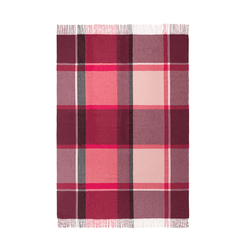 Manhattan Plaid Throw, H200cm x W130cm, Bordeaux/Red