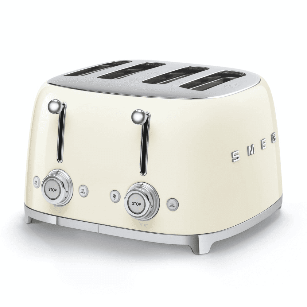 50's Retro 4 slice toaster - 4 slot, Cream