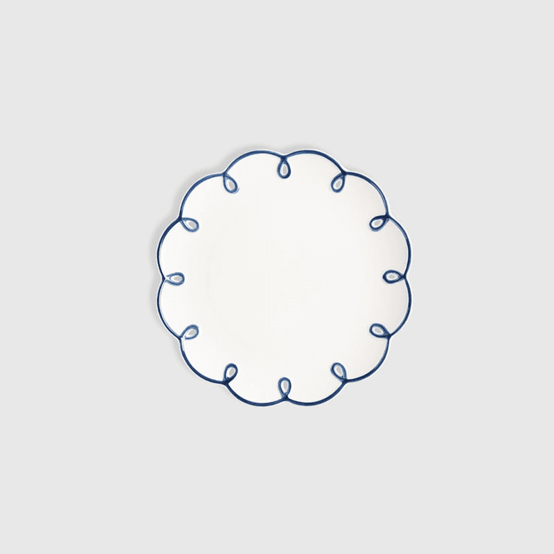 Squiggle Set of 4 Starter Plates, D19cm, Navy