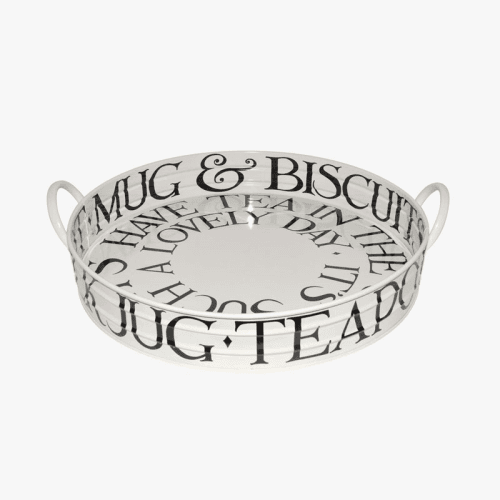 Image showing the Black Toast Large Handle Tray, 39cm  x 6cm, Cream / Black product.