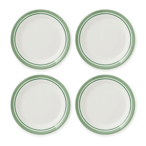 Image showing the Potter's Stripe Set of 4 Salad Plates, D21.5cm, Green product.