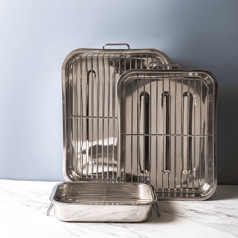Large roaster and rack, 42 x 32cm, Stainless Steel