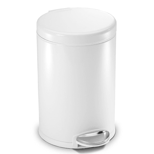 Image showing the Round Pedal Bin, 4.5L, White Stainless Steel product.