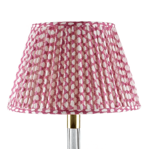 Image showing the 16 x 10.5 x 10.5 Inch Lampshade in Fuchsia Wicker, 40cm product.