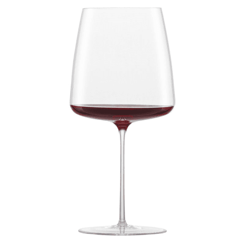 Image showing the Simplify Set of 2 Crystal Burgundy Red Wine Glasses, 740ml, Clear product.