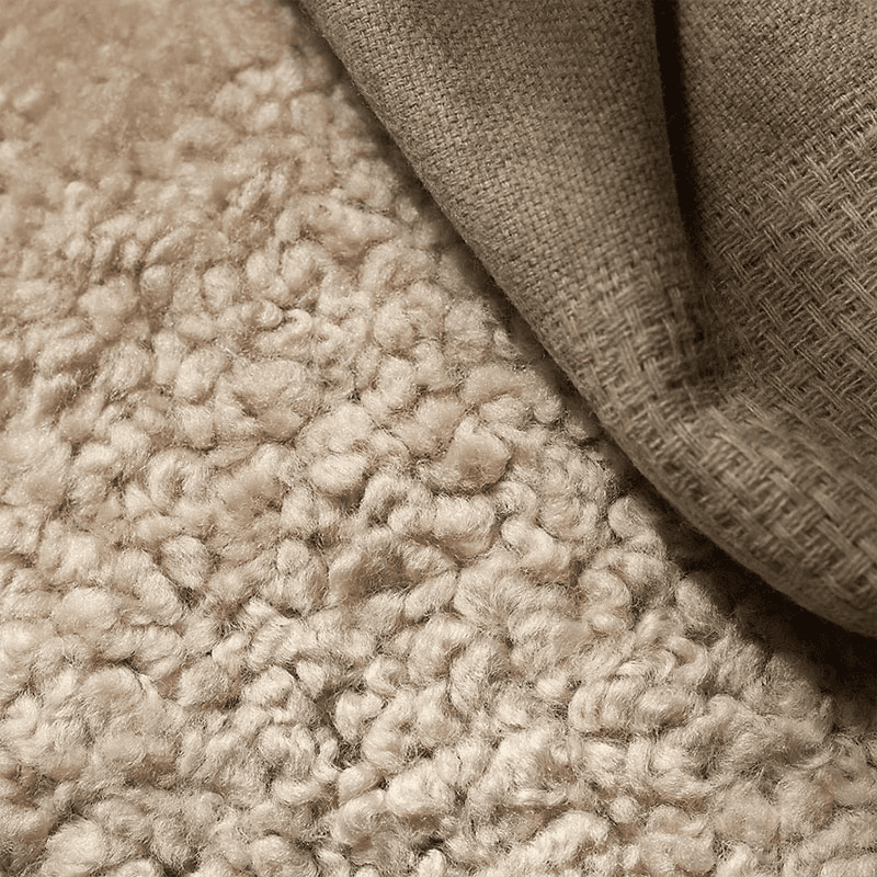 Sheepskin Cosy Pouffe, H35 x D60cm, Oatmeal