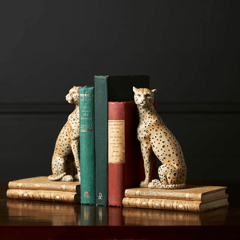 Bookends, Lakadema, Leopard, Dappled Cream, 21cm
