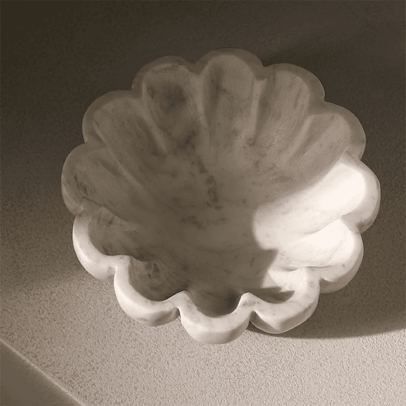 Larton Scalloped Bowl, D15cm, Marble