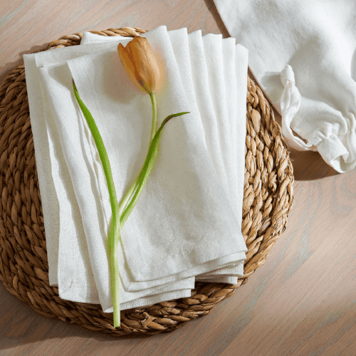 Image showing the Emily Set of 6 napkins, L45 x W45cm, salt product.