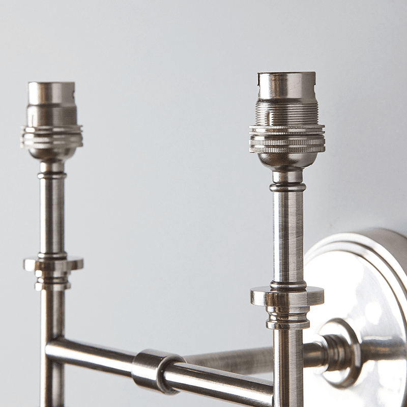 Chukka Double Wall Light Fixture Only, H21cm x W21cm, Antique Silver