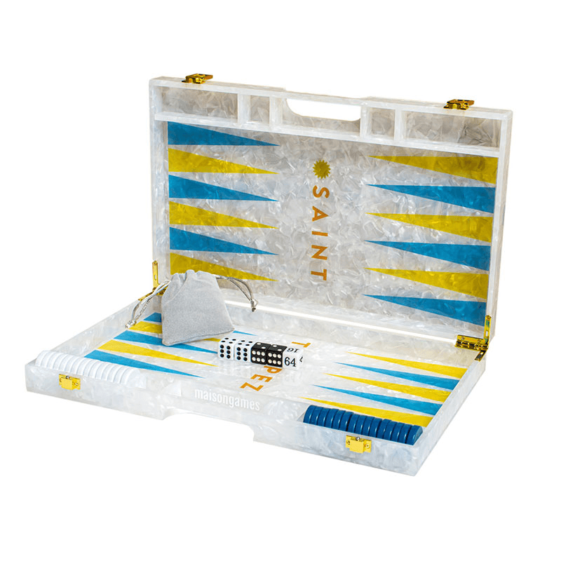 St. Tropez Backgammon Board, L45 x W38cm, White
