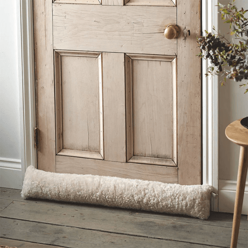 Image showing the Sheepskin Draught Excluder, 90 x 15cm, Oatmeal product.