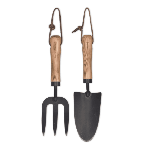 Image showing the Horton Fork and Trowel Set, Black/Natural product.