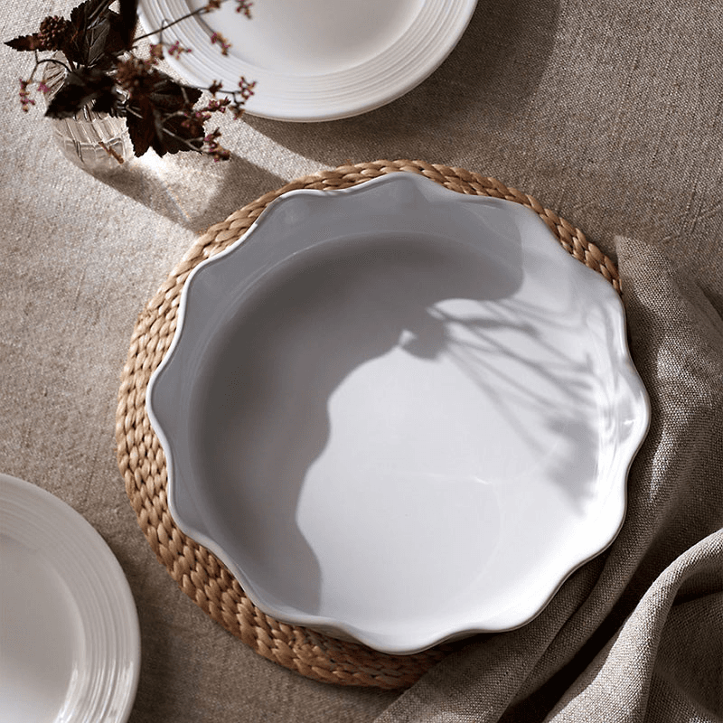 Portobello Pie Dish, D27cm, White