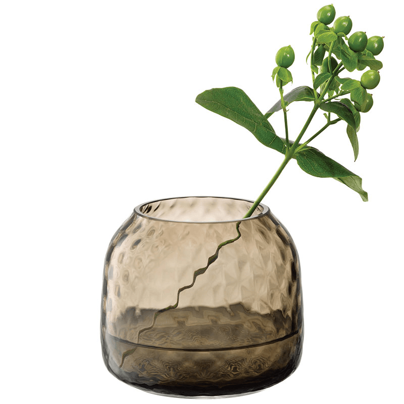 Dapple Tealight/Vase, H7cm, Earth Brown