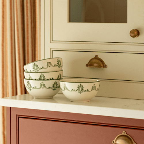 Image showing the Eleanor Set of 6 Cereal Bowls, 15cm, Forest Green product.