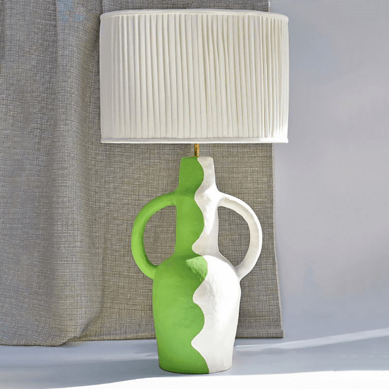 Rumba Wave Table Lamp, H54cm, Green & White