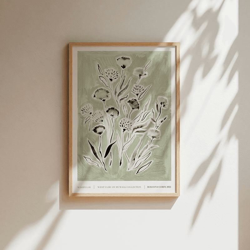Wishful Recycled Paper Print, A3, Green
