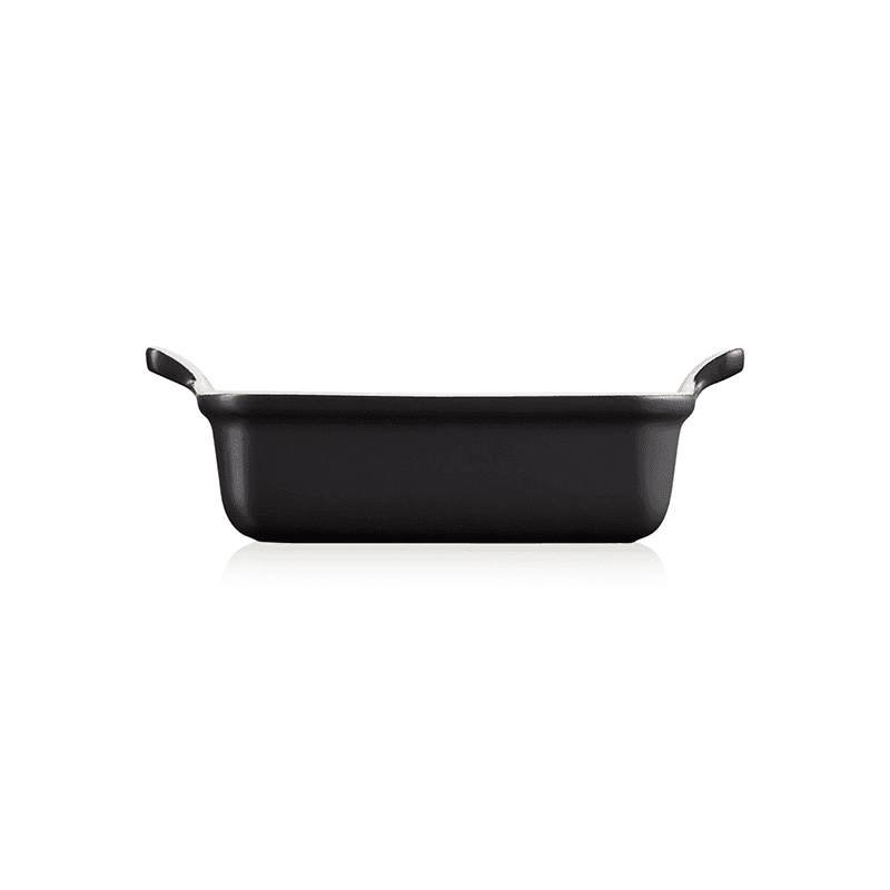 Stoneware Rectangular dish, 19 x 14cm - 1 litre, satin black