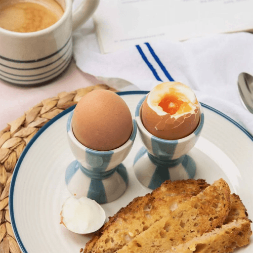 Image showing the Striped Egg Cup, Blue product.