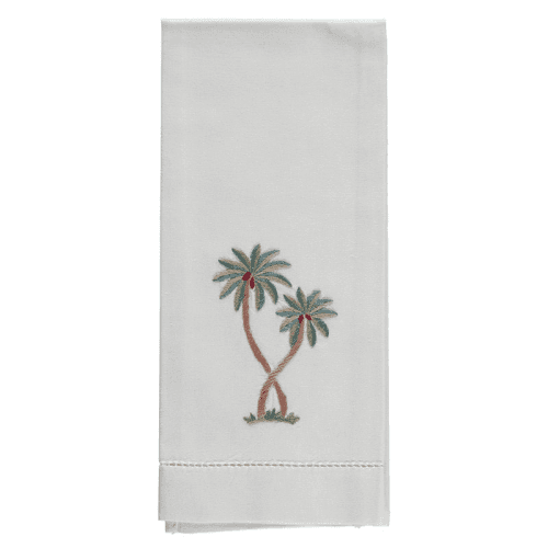 Image showing the Palm Hand Towel, 38 x 58cm, White/Green/Red product.