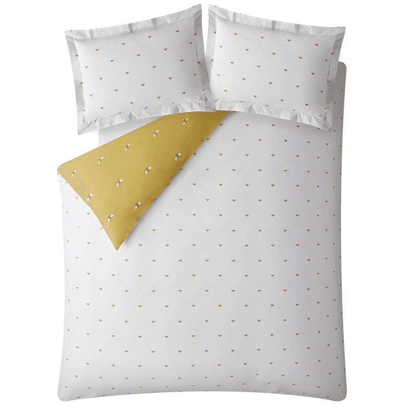 Bees King Size Duvet Set, Mustard