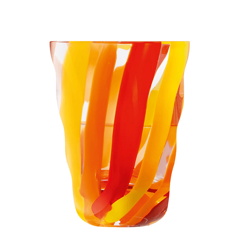 Folk Set of 2 Tumblers, 280ml, Orange/Red/Yellow