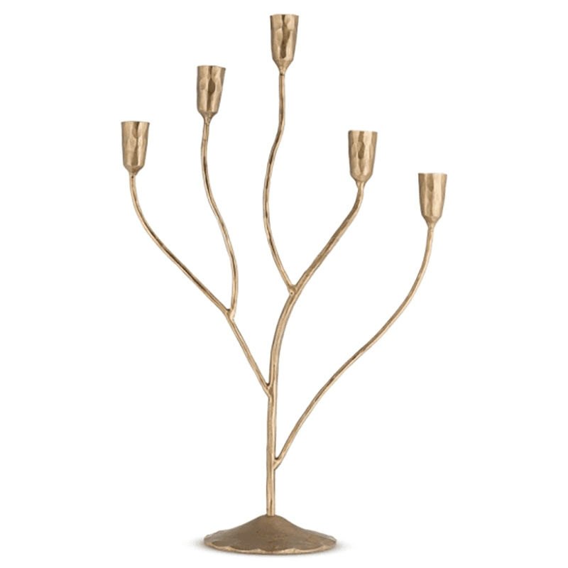 Palani Statement Candelabra, Antique Brass