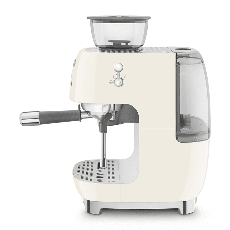 Espresso Coffee Machine with Grinder, Cream