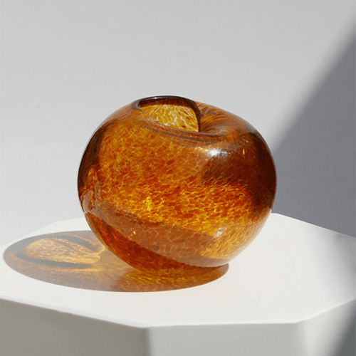 Image showing the Dewdrop Vase, D14cm, Amber product.