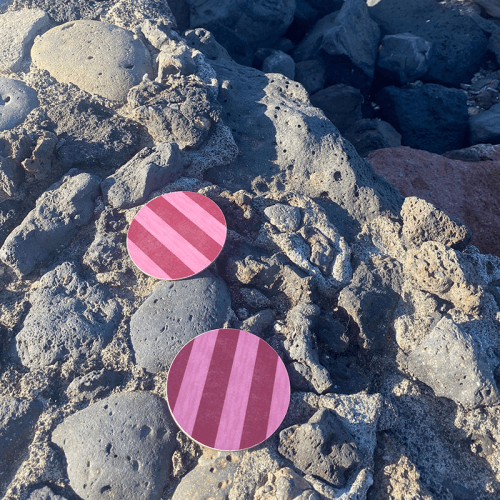 Image showing the Stripe Set of 4 Coasters, D10cm, Rouge & Blush product.