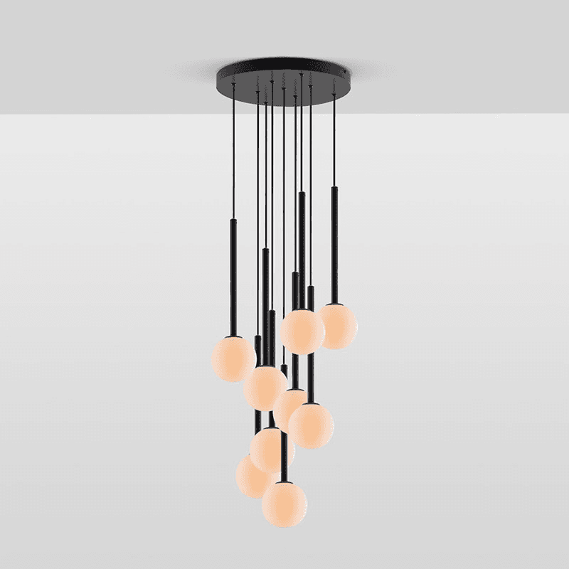 Globe Cluster Pendant Light, H99cm, Charcoal