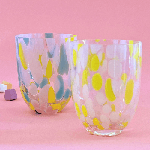 Image showing the Big Confetti Set of 6 Tumblers, 200ml, Rosa, Yellow & Turquoise product.