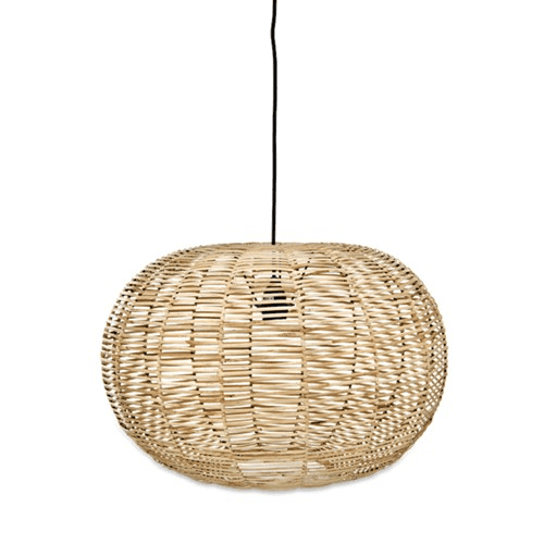 Noko Round Wicker Pendant, D35cm, Natural