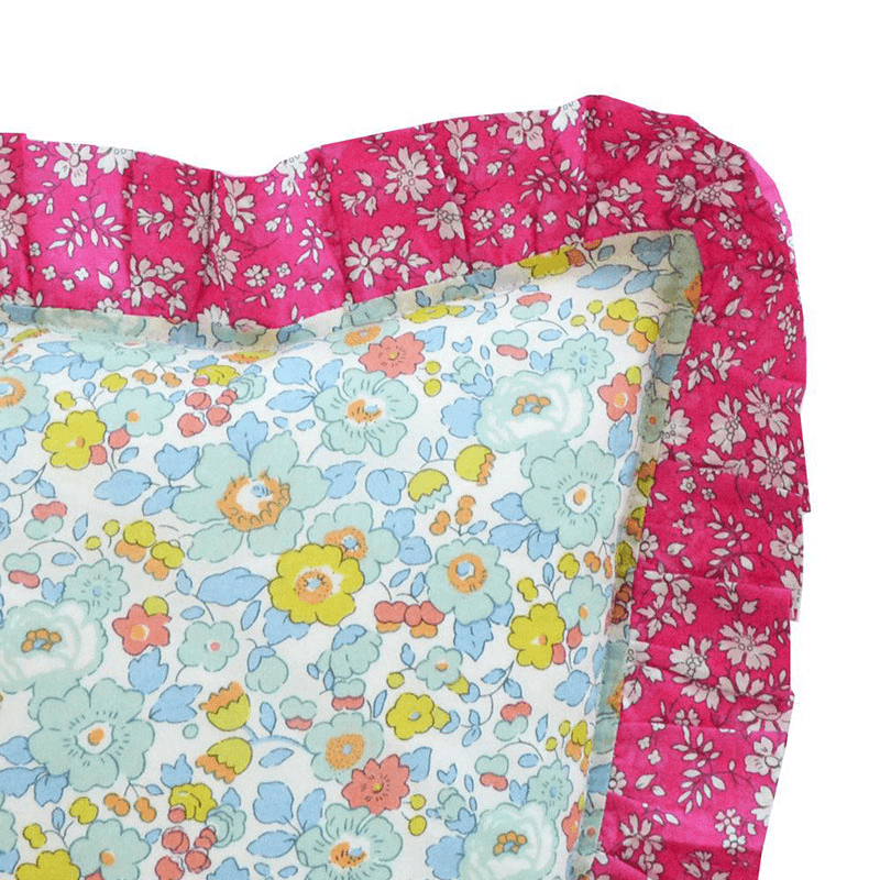 Betsy/Capel Fuchsia Ruffle Cushion, 40cm, Sage