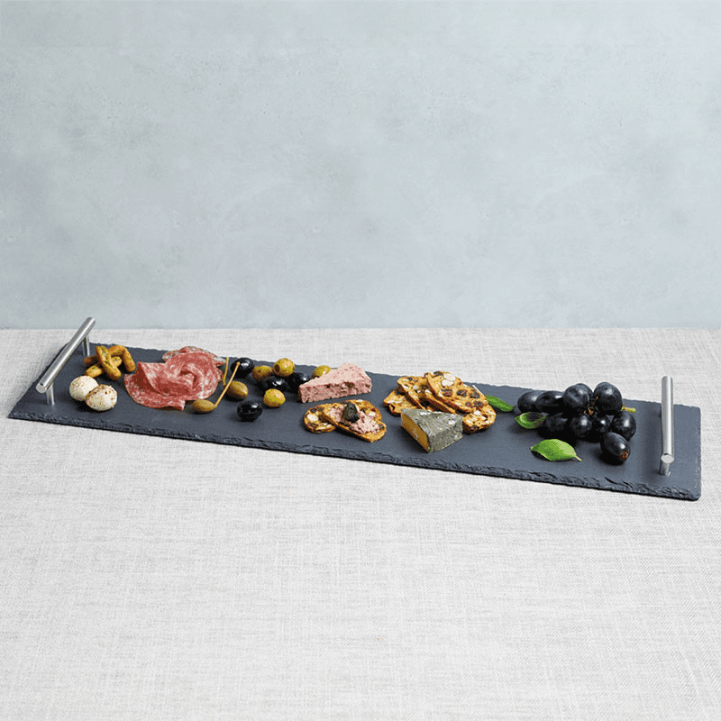 Serving platter with handles, 60 x 15cm, Slate