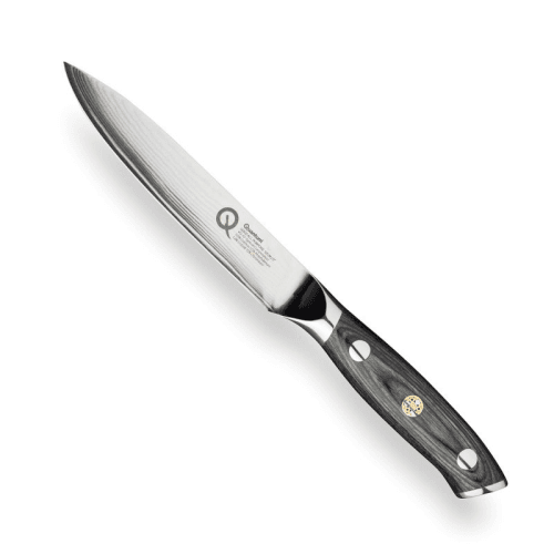 Image showing the Q30 Series Damascus Steel All Purpose Knife, 12cm, Black product.